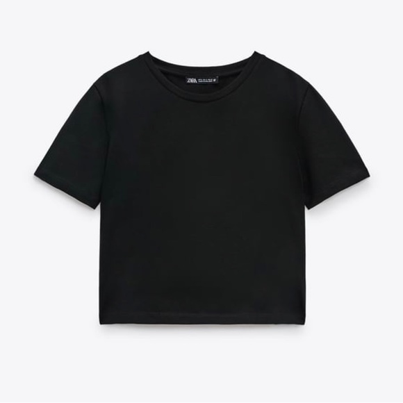 Zara black cropped tee - Picture 3 of 8